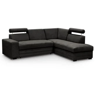 Ecksofa mit Schlaffunktion ROMA Dunkelgrau rechts