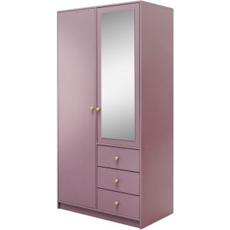 Drehtürenschrank mit 2 Türen und Spiegel SOLEA LUX