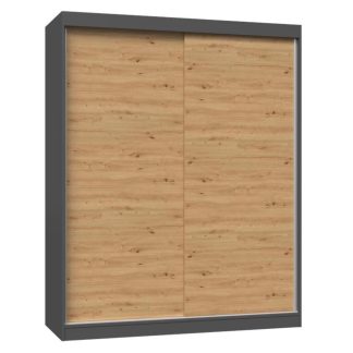 Schiebetürenschrank ROYAL 160 cm Anthrazit + Artisan