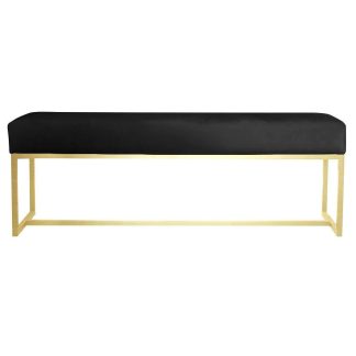 Polsterbank mit Metallbeinen ACHEN schwarz 120 cm