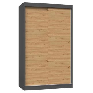 Schiebetürenschrank ROYAL 120 cm Anthrazit + Artisan
