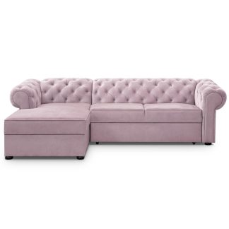 Ecksofa mit Schlaffunktion CHESTER MINI L rosa links