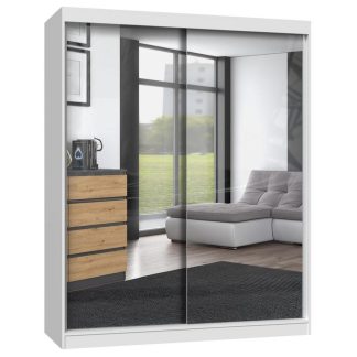 Schiebetürenschrank LUXURY mit Spiegel 160 cm Weiß