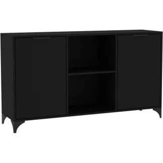 Kommode mit 2 Türen HOME schwarz + griffe