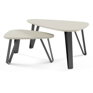 Doppel Kaffeetisch mit dreieckigen Tischplatten OVIO