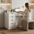Biurko lewy Malta z uchwytami bialy lifestyle