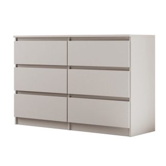 Kommode mit sechs Schubladen LINDA Kaschmir 120 cm