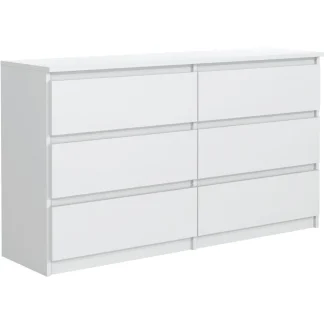 Kommode mit sechs Schubladen LINDA Weiß 120 cm