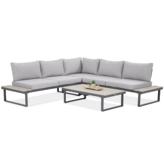 Gartenset mit Ecksofa und Kaffeetisch MADISON mit Metallrahmen