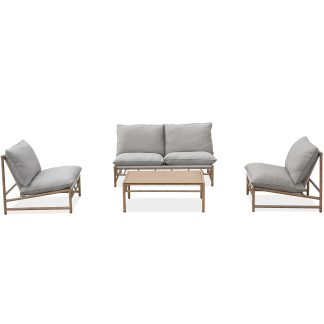 Gartenset mit Sofas Sessel und Kaffeetisch KAIRO mit Metallrahmen