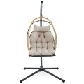 Milos - Mykonos fotel wiszacy beige front biale tlo