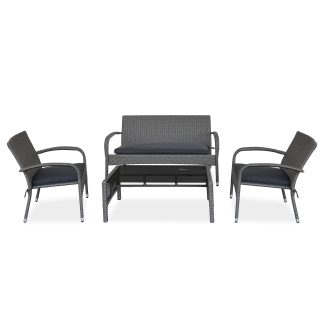 Gartenset mit Sofas Sessel und Kaffeetisch MONTERO mit Metallrahmen