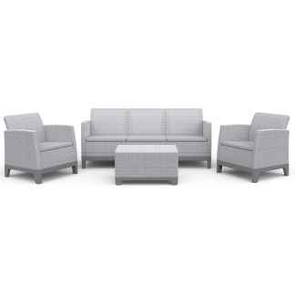 Gartenset mit Sofas Sessel und Kaffeetisch NORRIN aus Polypropylen