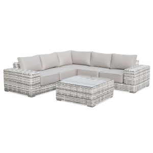 Gartenset aus Technorattan mit Ecksofa und Kaffeetisch SOLARIS