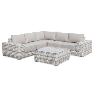 Gartenset aus Technorattan mit Ecksofa und Kaffeetisch SOLARIS