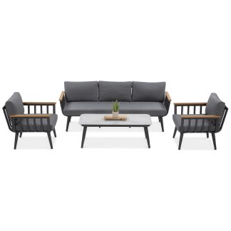 Gartenset mit Sofas Sessel und Kaffeetisch NOVA mit Metallrahmen
