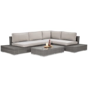 Gartenset aus Technorattan mit Ecksofa und Kaffeetisch FIRENZE