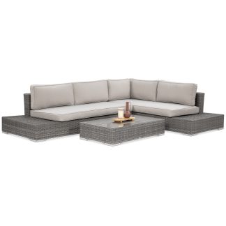 Gartenset aus Technorattan mit Ecksofa und Kaffeetisch FIRENZE