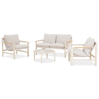 Gartenset aus Metal mit Sofa Sesseln und Kaffeetisch ASPEN