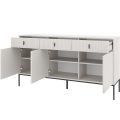 Komoda 3D3S Marvello czarne otwarte biale tlo