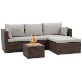 Gartenset aus Technorattan, Ecksofa mit Couchtisch SEVILLA