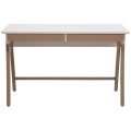 Biurko B06 coffee beige front biale tlo