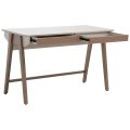 Biurko B06 coffee beige otwarte biale tlo
