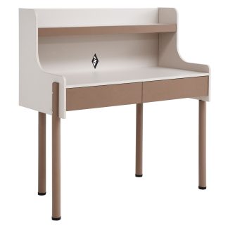 Schreibtisch BOREO mit 2 Schubladen und Aufsatz
