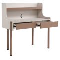 Biurko B11-B coffee beige otwarte biale tlo