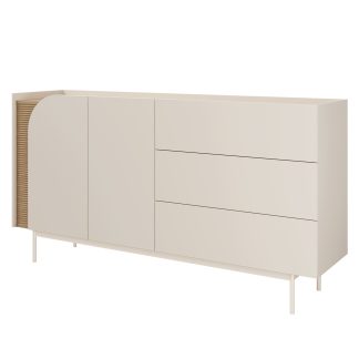 Kommode mit 3 Türen 2 Schubladen und geriffeltem Detail CAMEL