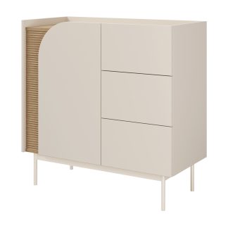 Kommode mit 3 Türen 1 Schubladen und geriffeltem Detail CAMEL