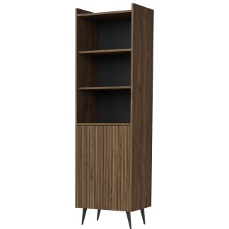 Bücherregal mit 1 Tür und geriffelte Fronten AMFALI