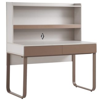 Schreibtisch BOREO mit 2 Schubladen und Aufsatz mit Regalboden