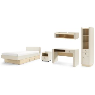 Jugendzimmer-Set SORELLA mit Bett 90×200 cm, Schreibtisch und Stauraummöbeln