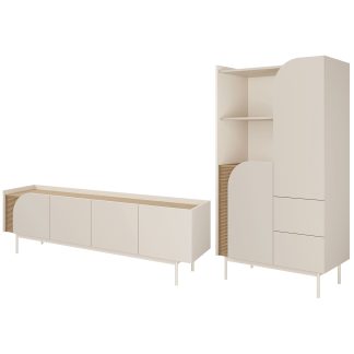 Wohnwand TV-Schrank 172 cm und Bücherregal CAMEL