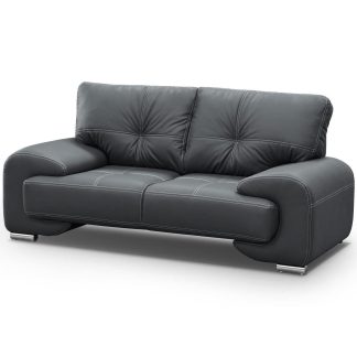 Klassisches Sofa aus Kunstleder OMEGA 2-Sitzer Anthrazit