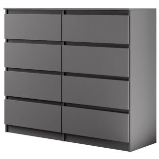 Kommode mit acht Schubladen LINDA Anthrazit 120 cm