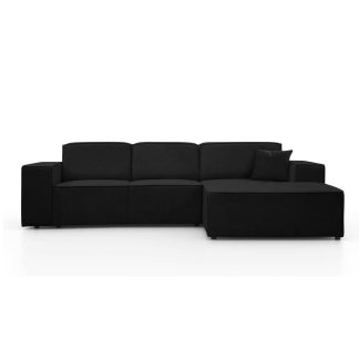 Ecksofa ohne Schlaffunktion PEDRO rechts Schwarz