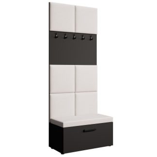 Garderobenschrank mit gepolsterten Paneelen MARGARET I Schwarz + Jasmine 21