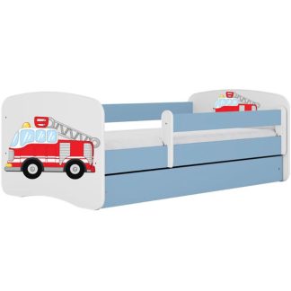 Kinderbett PAUL Blau mit Feuerwehrmotiv