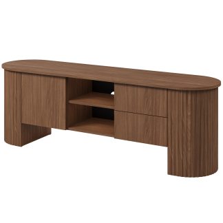 TV-Schrank mit 1 Tür und 2 Schubladen mit geriffelte Seiten 180 cm CARLO