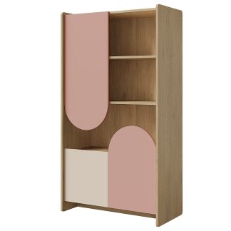 Bücherregal mit 3 Türen und offenen Fächern für Jugenzimmer LENA