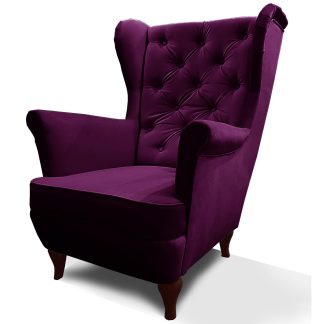 Sessel im Chesterfield Stil FALCO Lila