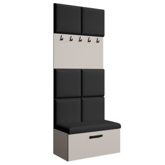 Garderobenschrank mit gepolsterten Paneelen MARGARET I Kaschmir+ Jasmine 100