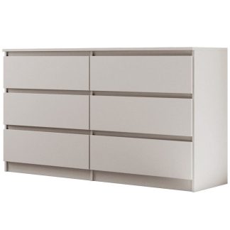 Kommode mit sechs Schubladen LINDA Kaschmir 140 cm