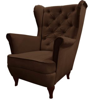 Sessel im Chesterfield Stil FALCO Schokoladenbraun