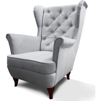 Sessel im Chesterfield Stil FALCO Grau