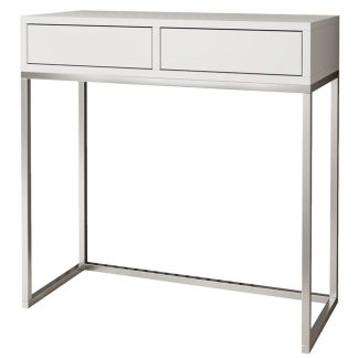 Konsolentisch LANGO 80 cm Weiß + Chrom