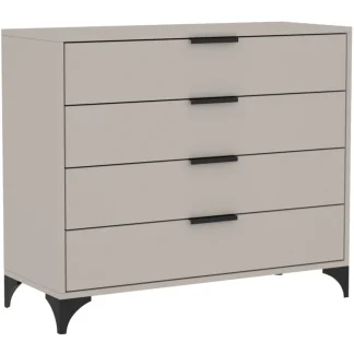 Kommode mit 4 Schubladen HOME kaschmir 100 cm mit Griffe