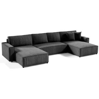 Ecksofa mit Schlaffunktion PARYS U Dunkelgrau